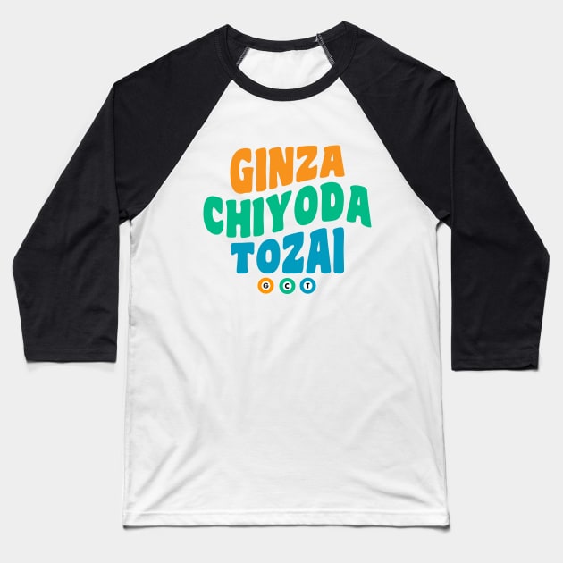 JR Ginza Chiyoda Tozai Tokyo Metro Lines Baseball T-Shirt by Klover